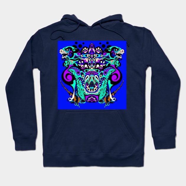 monsters hunters in kaiju ecopop mandala Hoodie by jorge_lebeau